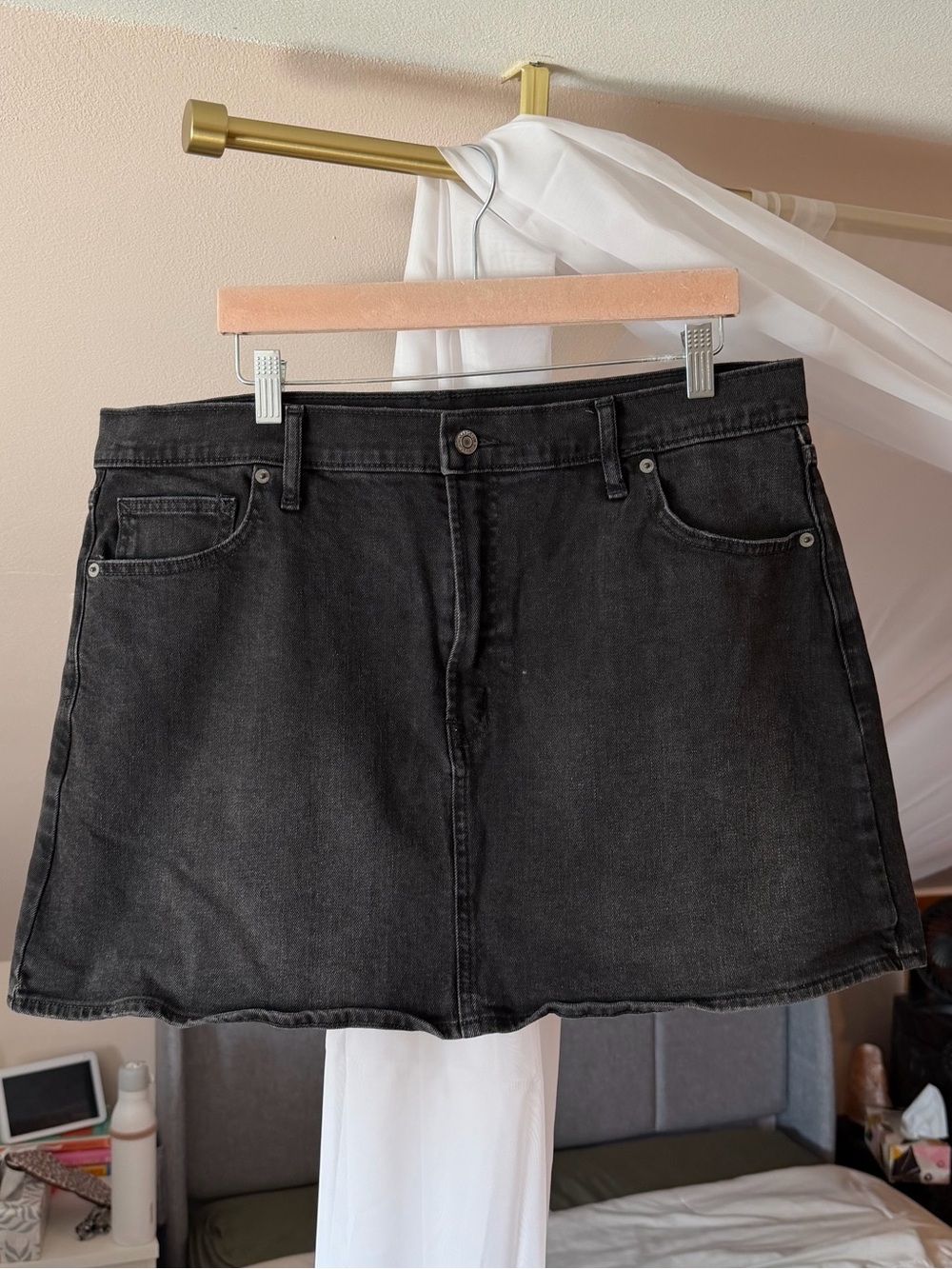 Gap Black Denim A-Line Skirt